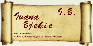 Ivana Bjekić vizit kartica